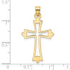 14k Yellow Gold Polished and Cut-Out Cross Pendant K8482
