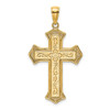 14k Yellow Gold 2-D Filigree Center Block Cross Pendant