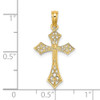 14k Yellow Gold Filigree Cross Pendant K8495