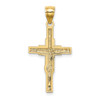 14k Yellow Gold Beaded Accent with Cross Behind Crucifix Pendant K8579