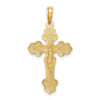 14k Yellow Gold Diamond-Cut Crucifix with Fancy Tips Pendant