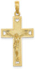 14k Yellow Gold Cut-Out Heart I Love Jesus Crucifix Pendant