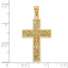 14k Yellow Gold Textured Swirl Design Crucifix Pendant