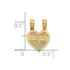 14k Yellow Gold Reversible Break Apart Mizpah Heart Pendant