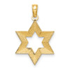 14k Yellow Gold 2-D Textured Jewish Star Of David Pendant