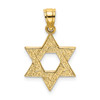 14k Yellow Gold Engraved Swirls Star Of David Pendant