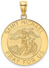 14k Yellow Gold Polished and Satin Saint Michael Medal Pendant K8490