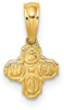 14k Yellow Gold Mini 4 Way Religious Medal Pendant