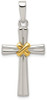 925 Sterling Silver and Gold-Tone Polished Latin Cross Pendant