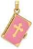 14k Yellow Gold Enameled Lord's Prayer Bible Pendant