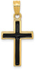 14k Yellow Gold Epoxy Latin Cross Pendant
