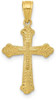 10k Yellow Gold Budded Cross Pendant 10C1121