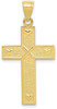 10k Yellow Gold Cross with God Loves Me On Reverse Pendant