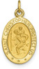 10k Yellow Gold Solid Satin Polished St. Christopher Pendant 10C85