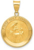 14k Yellow Gold Polished and Satin First Holy Communion Medal Pendant XR1389