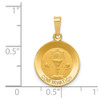 14k Yellow Gold Polished and Satin Confirmation Medal Pendant XR1392