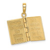 14k Yellow Gold 3-D Moveable Pages Serenity Prayer Book Pendant