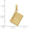 14k Yellow Gold 3-D Moveable Pages Serenity Prayer Book Pendant