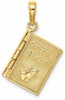 14k Yellow Gold 3-D Moveable Pages Serenity Prayer Book Pendant