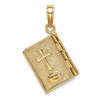 14k Yellow Gold 3-D Moveable Pages Serenity Prayer Book Pendant