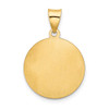 14k Yellow Gold Confirmation Medal Round Pendant