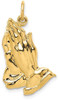 14k Yellow Gold Praying Hands Pendant C1305