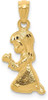 14k Yellow Gold Praying Girl Pendant