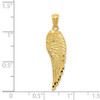 14k Yellow Gold Polished and Textured Angel Wing Pendant