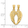 14k Yellow Gold Break Apart Diamond-Cut Angel Wings Pendant
