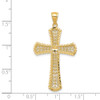 14k Yellow Gold Diamond-Cut Filigree Cross Pendant C3621