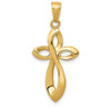 14k Yellow Gold Polished with Satin Figure 8 Infinity Cross Pendant