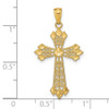 14k Yellow Gold Diamond-Cut Polished Filigree Cross Pendant K6238