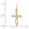 14k Yellow Gold Polished Small Ribbon Cross Pendant XR1486