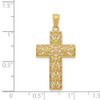 14k Yellow Gold Diamond-Cut Filigree Cross Pendant C3604
