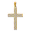 14k Yellow Gold Diamond-Cut Filigree Cross Pendant REL71