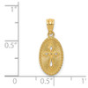 14k Yellow Gold Polished Small Cross Medal Pendant