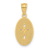 14k Yellow Gold Polished Small Cross Medal Pendant