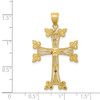 14k Yellow Gold Diamond-Cut Fancy Cross Pendant