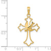 14k Yellow Gold Dove Cross Pendant M1382