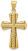 14k Yellow Gold Twisted Cross Pendant