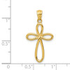 14k Yellow Gold Ribbon Cross Pendant