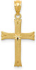 14k Yellow Gold Satin Cross Pendant