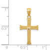 14k Yellow Gold Satin Cross Pendant