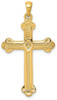14k Yellow Gold Budded Cross Pendant XR149