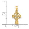 14k Yellow Gold Celtic Cross with Eternity Circle Pendant C4249