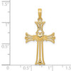 14k Yellow Gold Claddagh Cross Pendant C4243