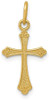 14k Yellow Gold Polished Small Cross Pendant