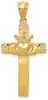 14k Yellow Gold Claddagh Cross Pendant D853