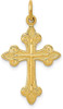 14k Yellow Gold Fleur De Lis Cross Pendant C1957