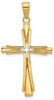 14k Yellow Gold Polished Solid Cross Pendant